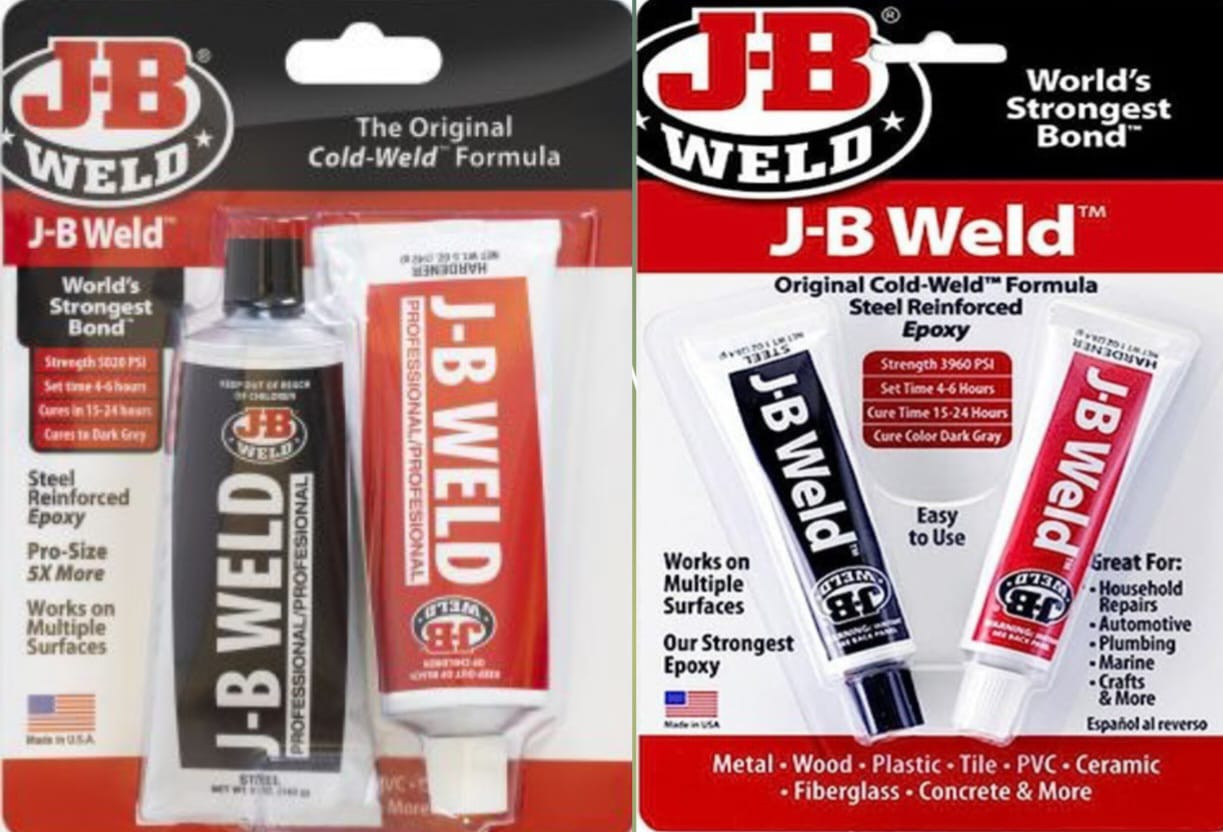 J-B WELD ORIGINAL COLD WELD FORMULA STEEL EPOXY PROFESSIONAL SIZE