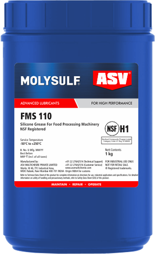 ASV FMS 110 Food Grade Silicone Grease Service temperatures -50 to +250°C