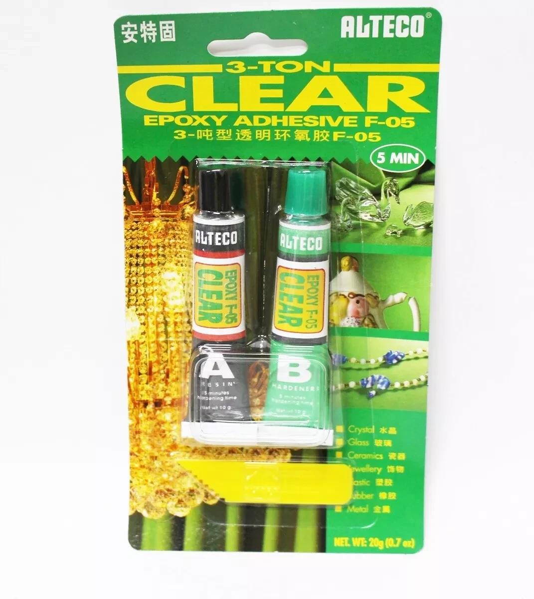 Alteco F-05 - 3 Ton A+B Clear Epoxy Adhesive 5 min