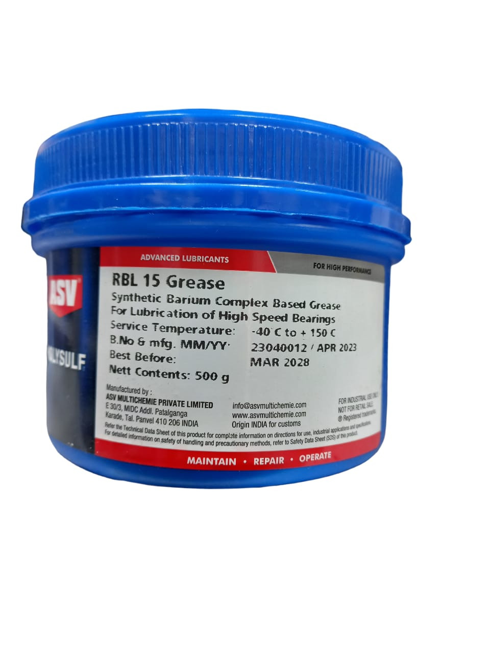 ASV RBL 15  Synthetic Grease For High Speeds