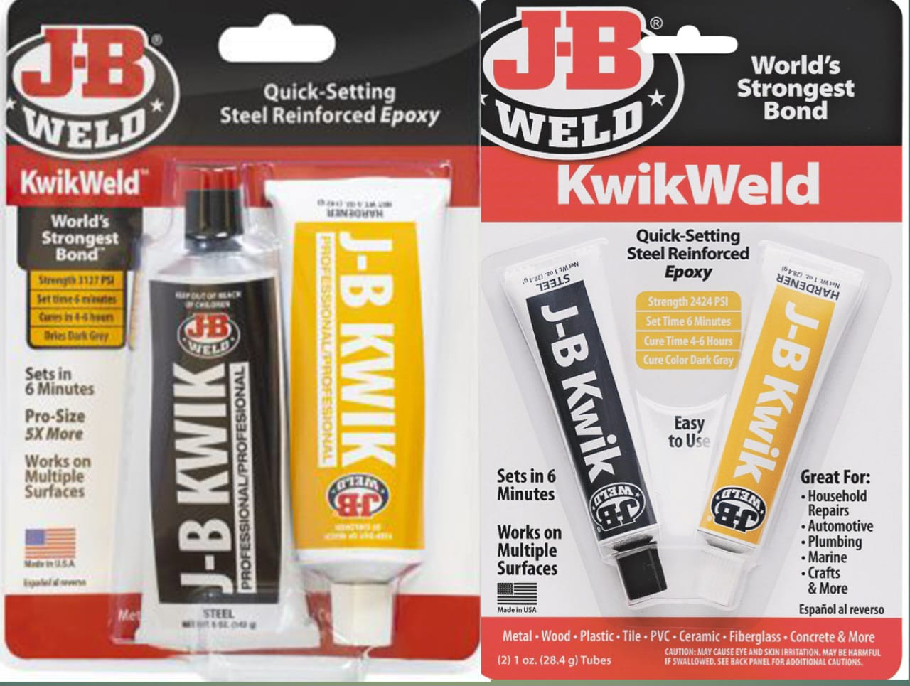 J-B WELD KWIKWELD PROFESSIONAL SIZE STEEL REINFORCED EPOXY