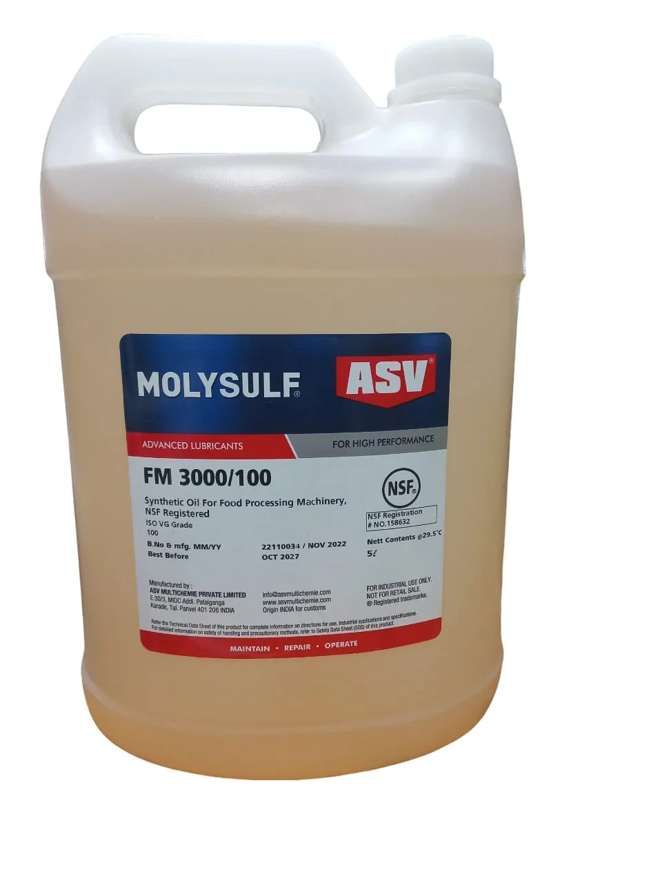 ASV FM 3000/100 Synthetic Oils